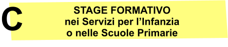 STAGE FORMATIVO nei Servizi per lInfanzia  o nelle Scuole Primarie C