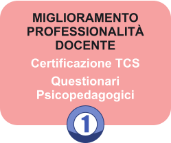 1 MIGLIORAMENTO PROFESSIONALIT DOCENTE Certificazione TCS Questionari Psicopedagogici